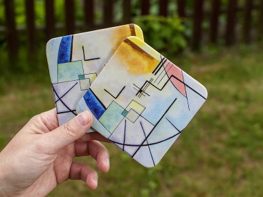 Zestaw 4 małych podkładek pod kubki - Kandinsky