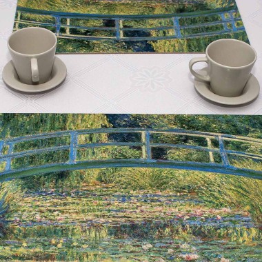 Zestaw 4 dużych podkładek korkowych Monet, Most w Giverny, 